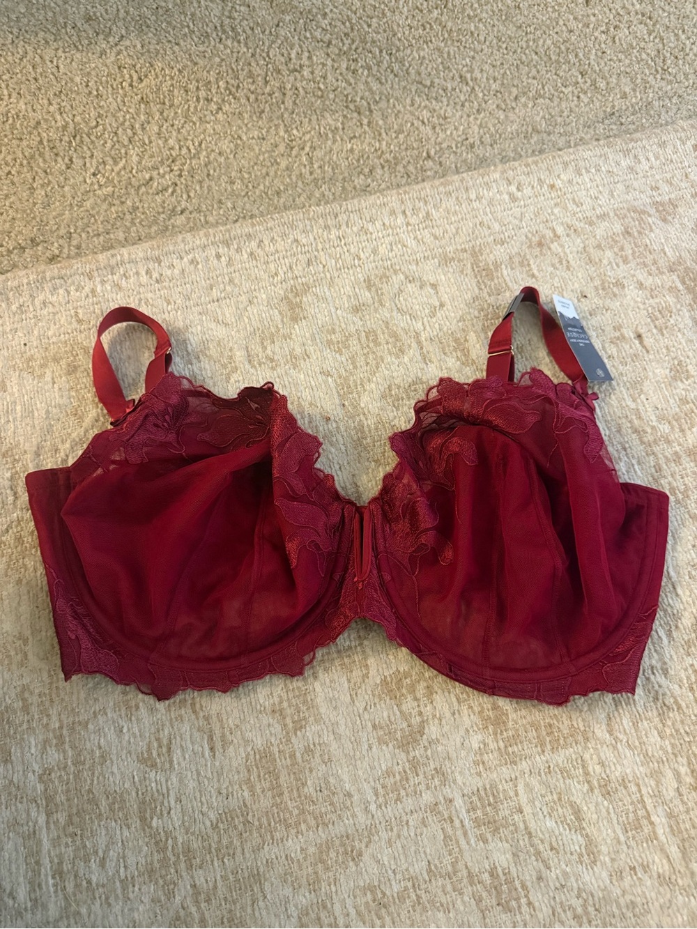 Cacique Seriously Sexy and Sheer Underwire Lace Balconette Bra Sz 44H NWT
